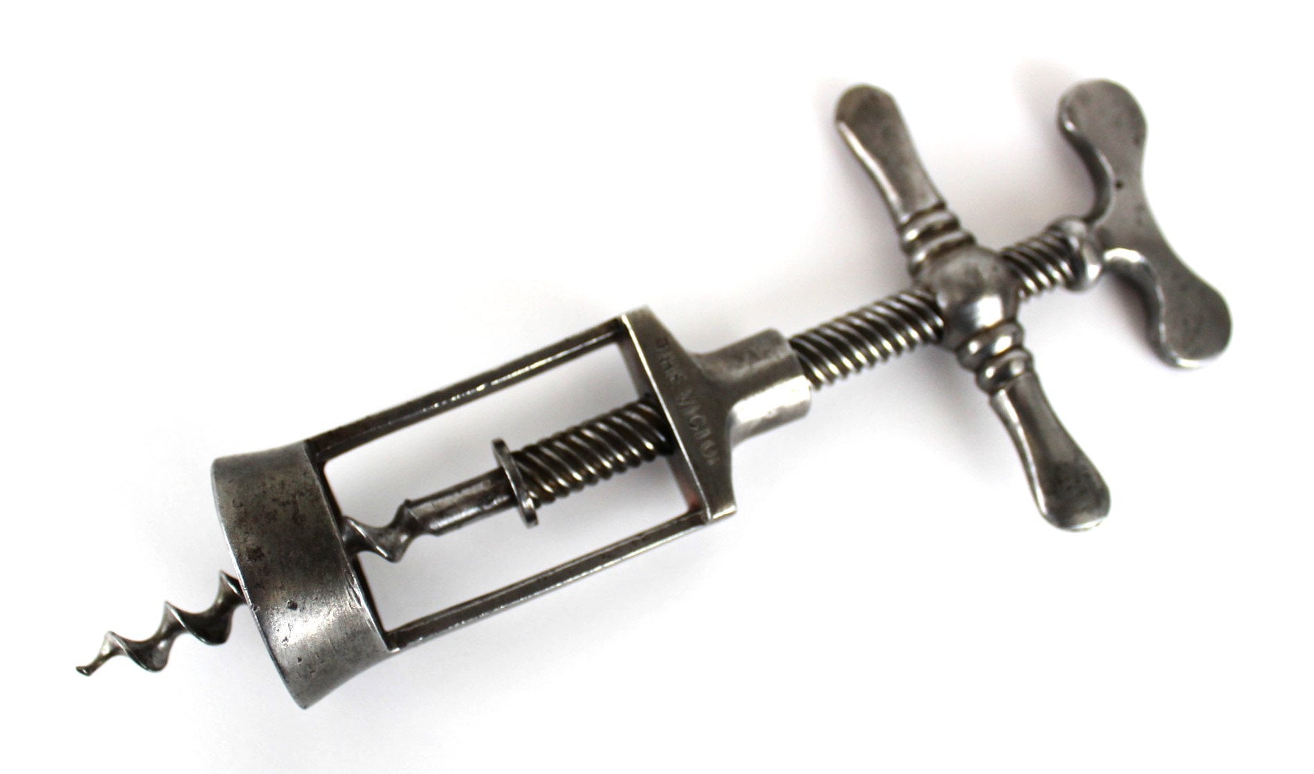 Antique 1880s English Corkscrew, The Victor, Wine Bottle Opener
