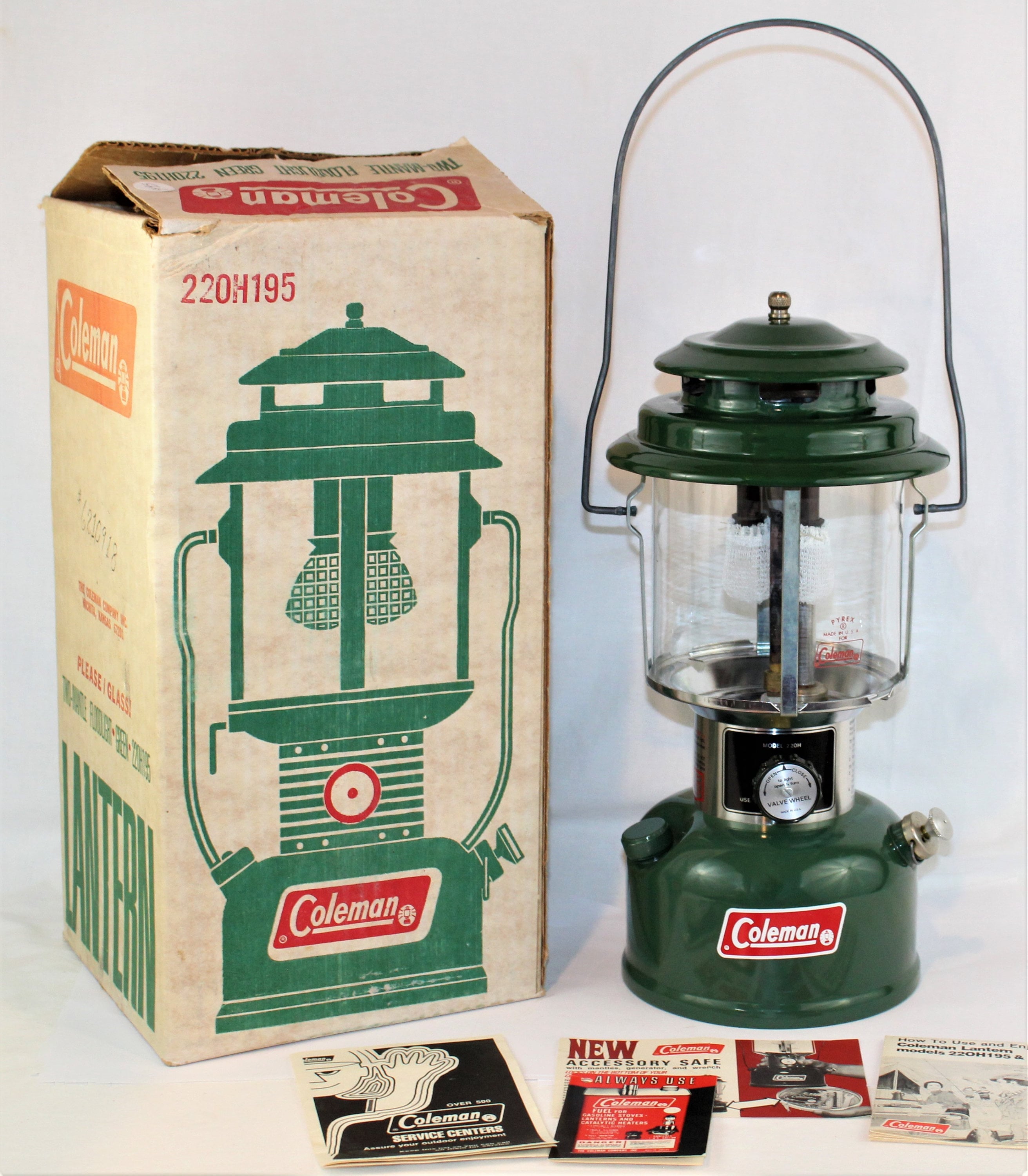 1973 Green Coleman 220H Lantern, Camping Lantern