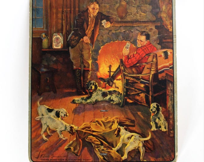 1936 Garrett Snuff Tobacco, Advertising Hand Fan with 1936-37 Calendar, Tobacco Memorabilia