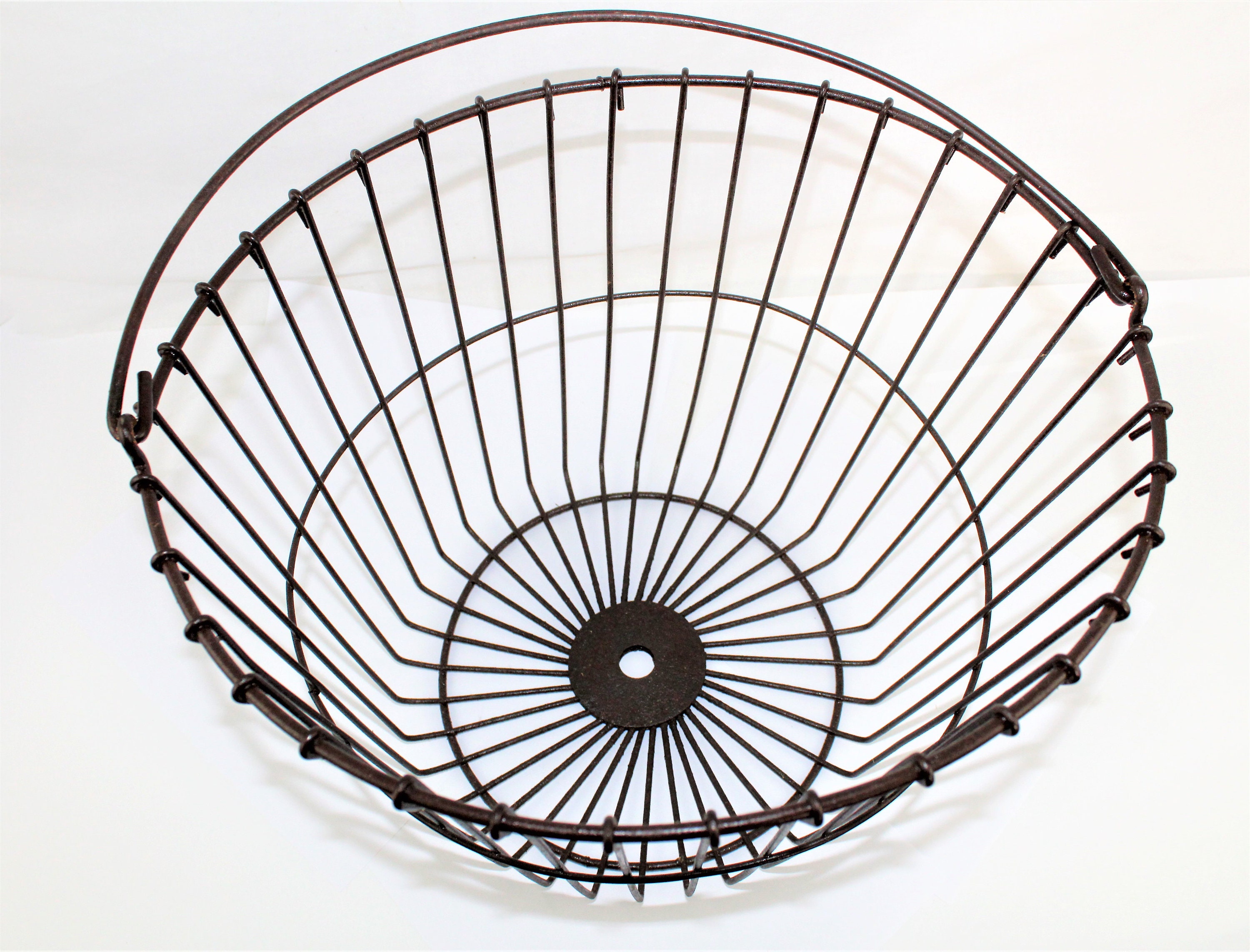 Vintage Farm Basket / Wire Basket / Egg Gathering Basket / Rustic Wire