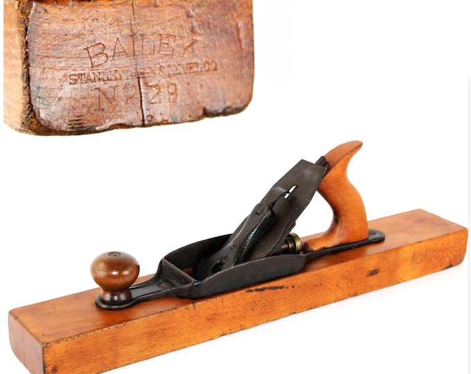 Antique Stanley Bailey No. 29 Woodworking Transitional Plane - Antique Collectible Carpenter Hand Tool