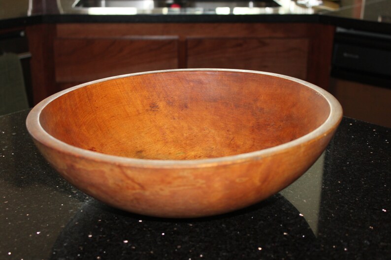 Vintage Large Antique MUNISING Wooden Bowl Solid Maple Dough Etsy
