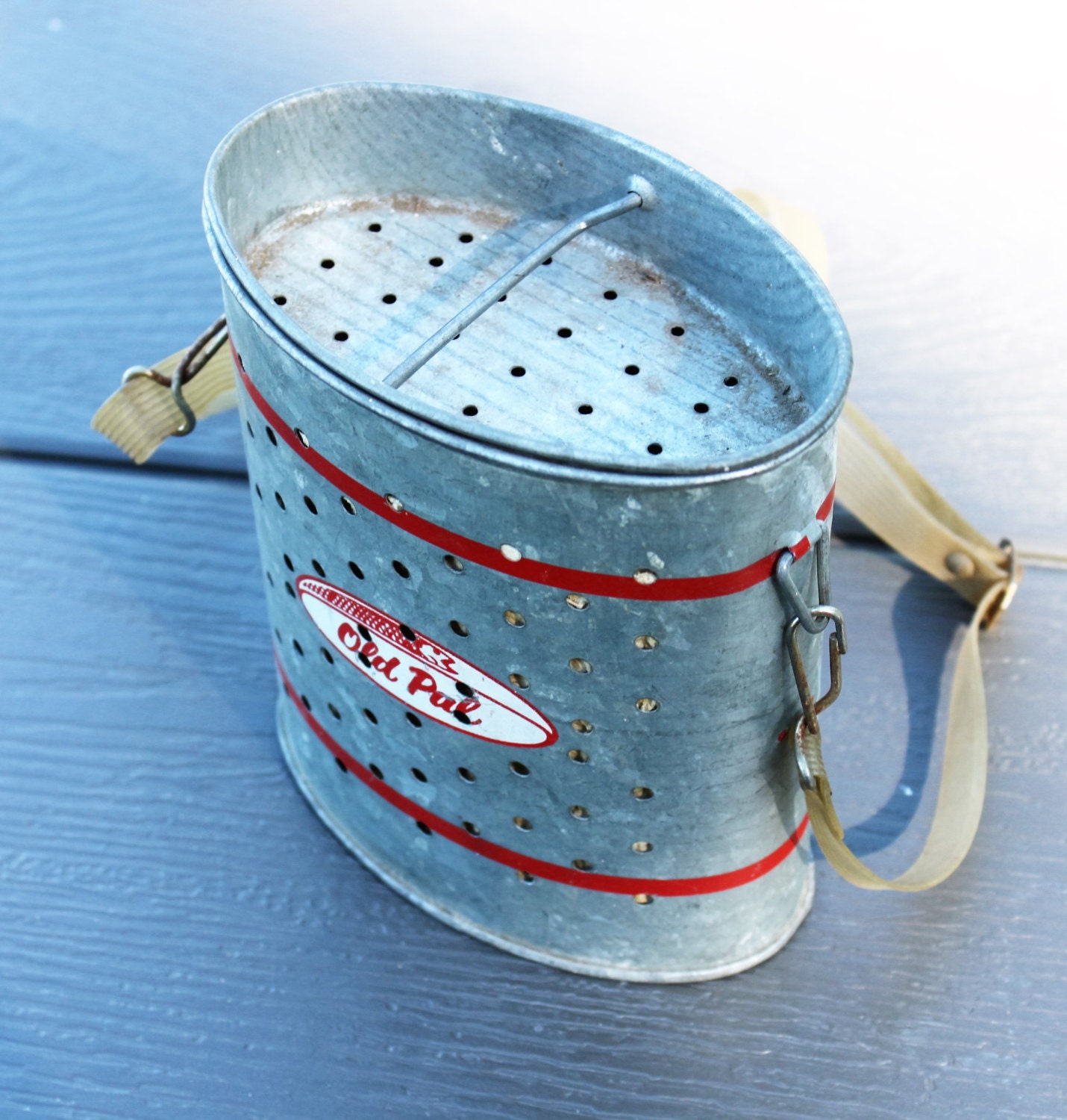 1950s Old Pal Wade-In Galvanized Minnow Bucket