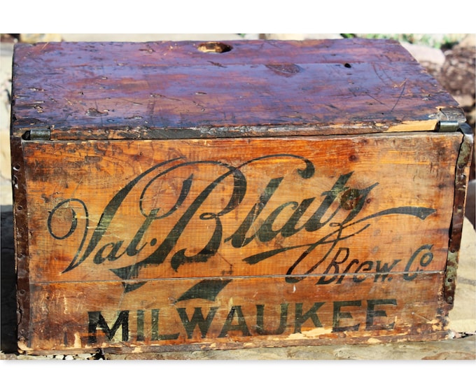 Antique 1890s Val. Blatz Brewing, Wood Shipping Crate, Blatz Beer