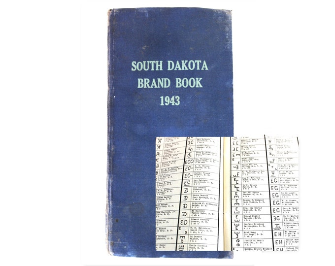 1943 South Dakota Brand Book, Livestock Brand Book, Cattle Brand Book