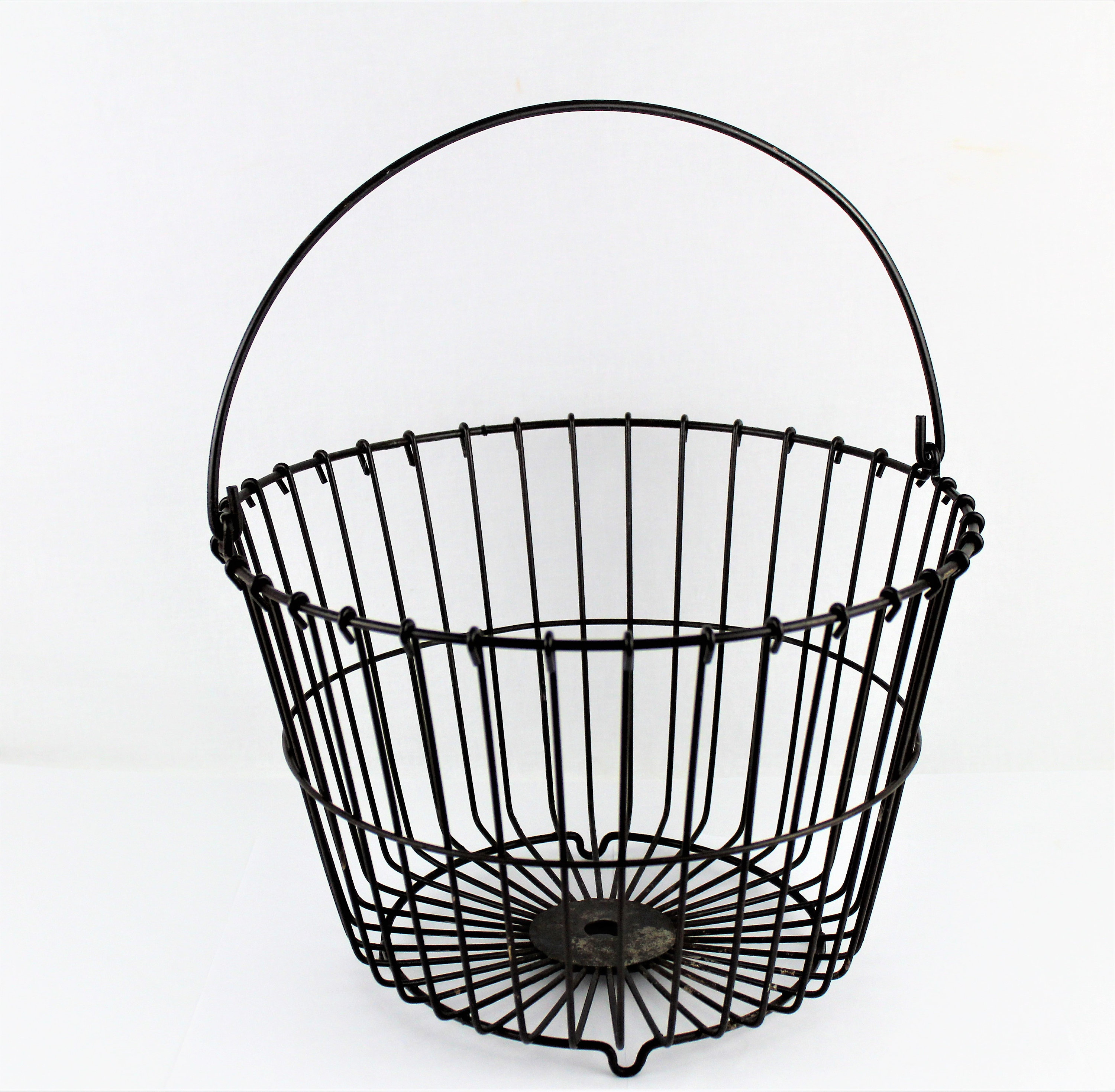 Vintage Farm Basket, Wire Basket, Egg Gathering Basket, Rustic Wire Basket