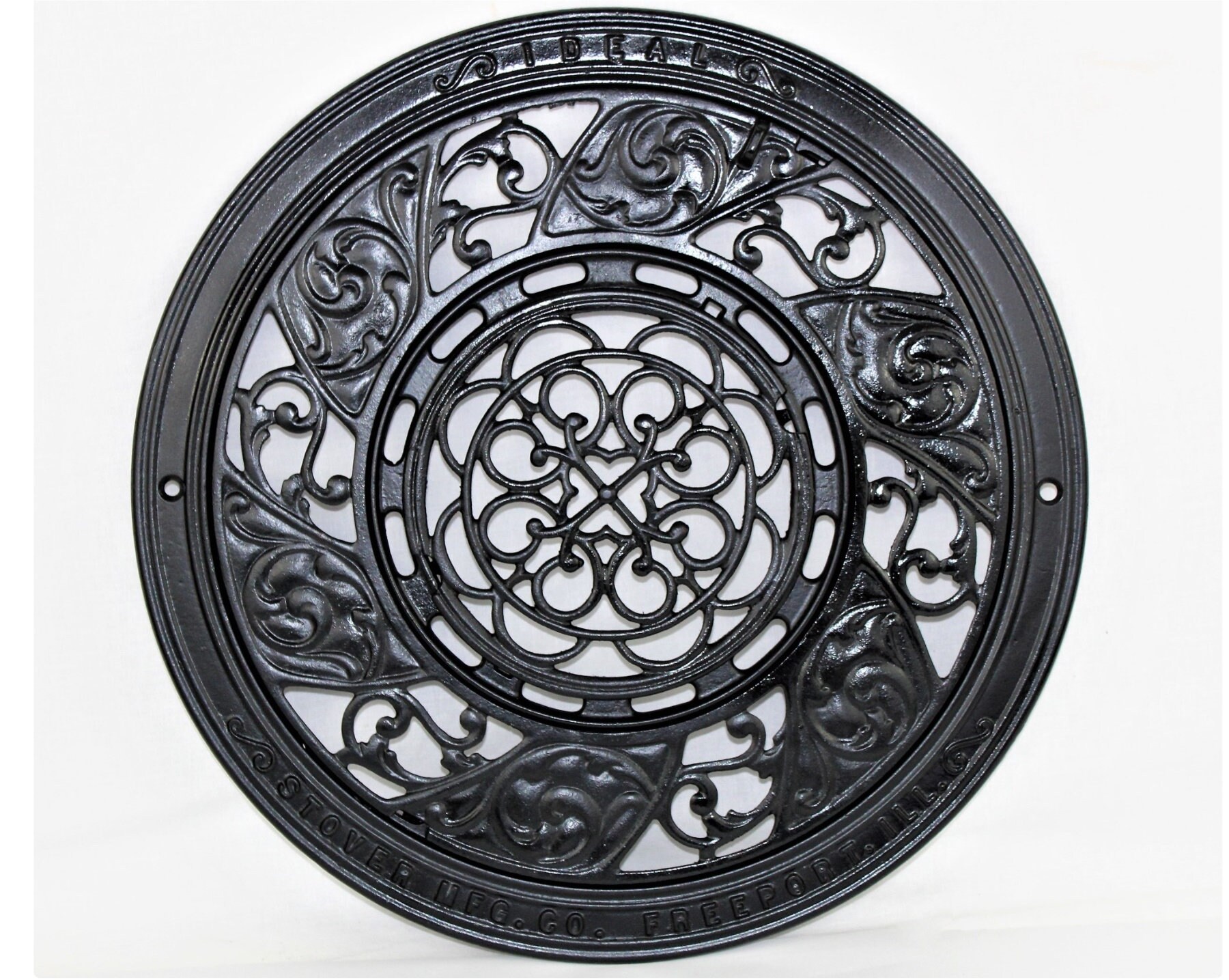 Antique Heat Grate 1890 Cast Iron Grate Adjustable Heat