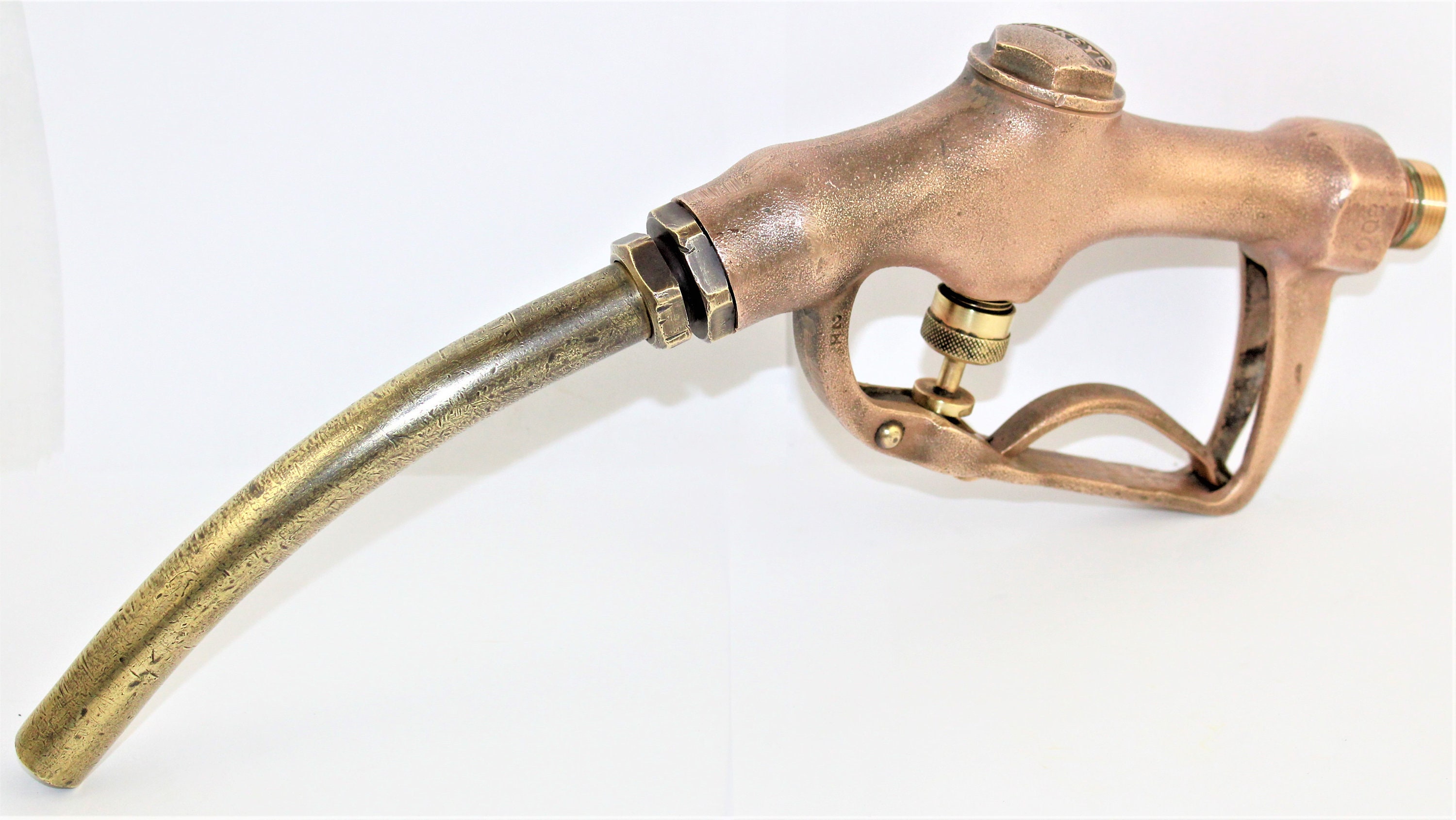 1930s Buckeye Brass Gas Pump Nozzle, Petroliana Collectible