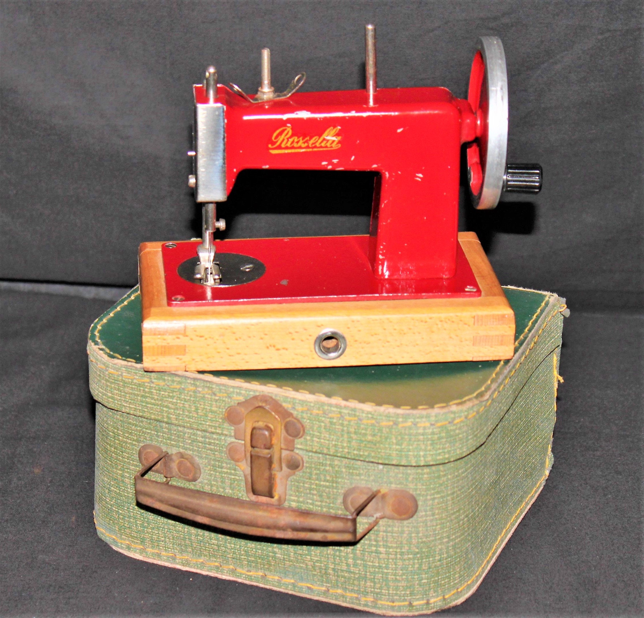 Antique Rossella Miniature Sewing Machine, Toy Sewing Machine