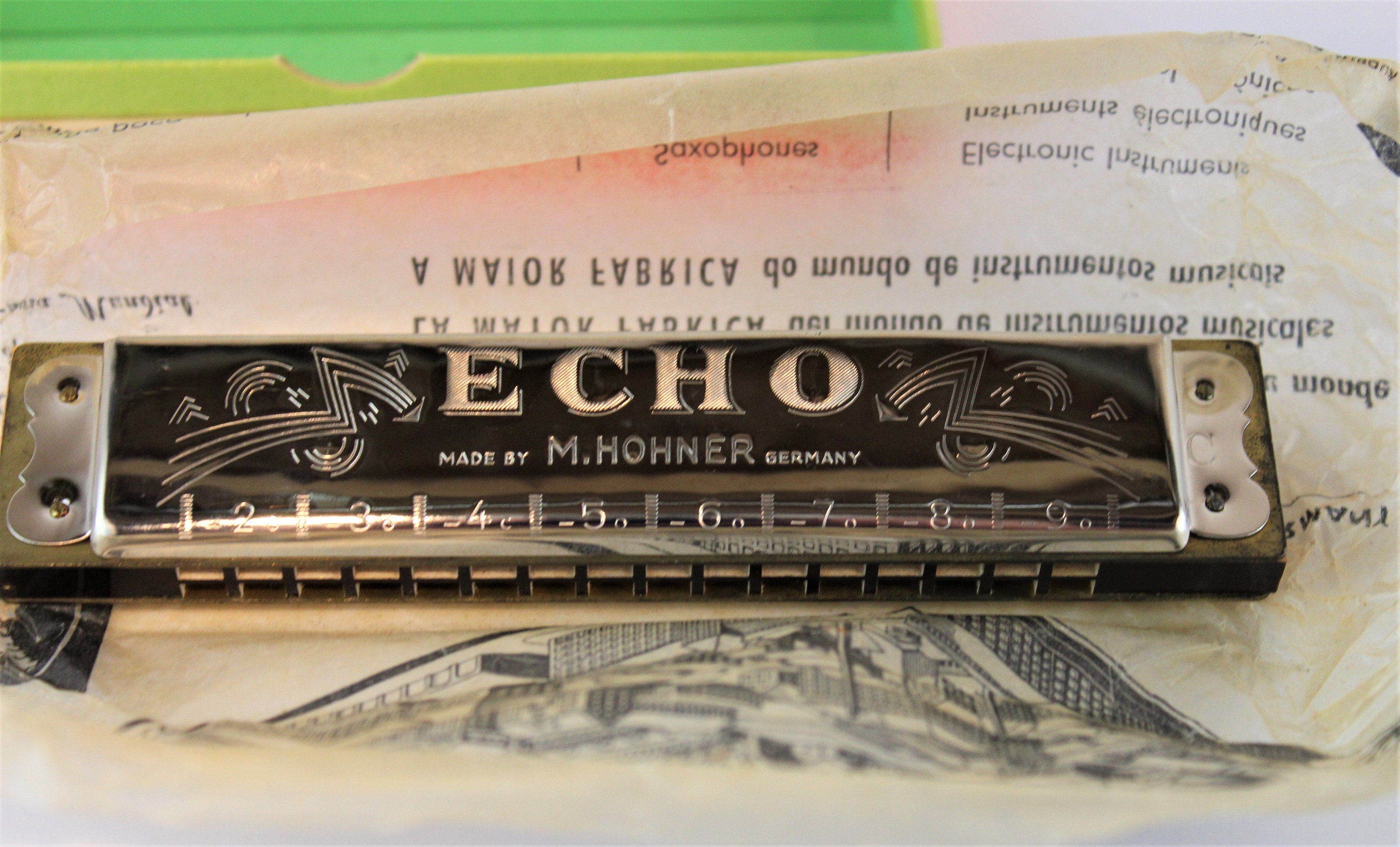 Vintage Hohner Echo Harmonica w/ Box, in the Key of C