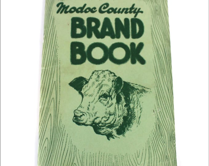 Vintage 1951 Cattle Brand Book of Modoc County California