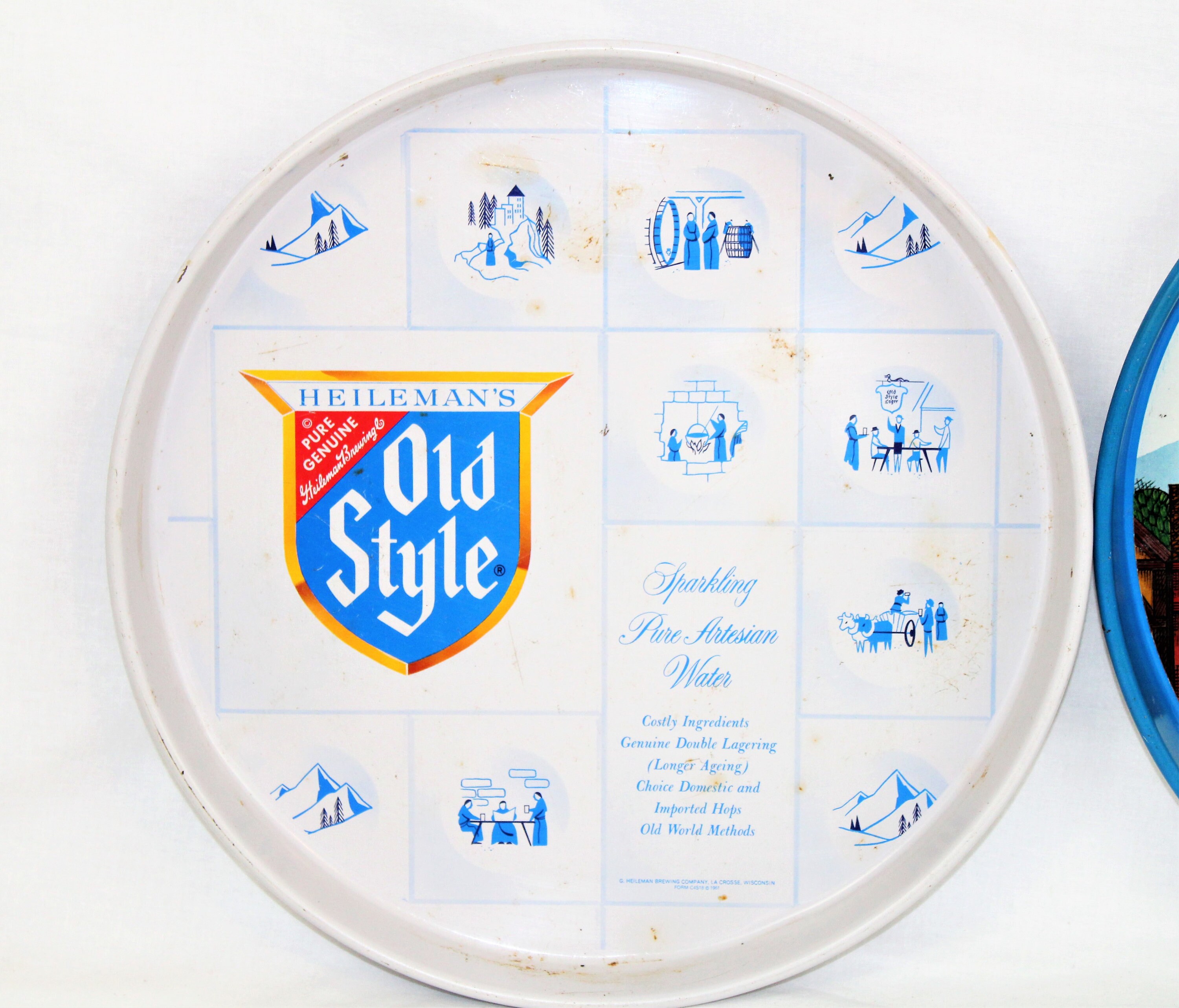 1960s Beer Trays / Heilemans Old Style Beer / Serving Trays / Vintage Breweriana