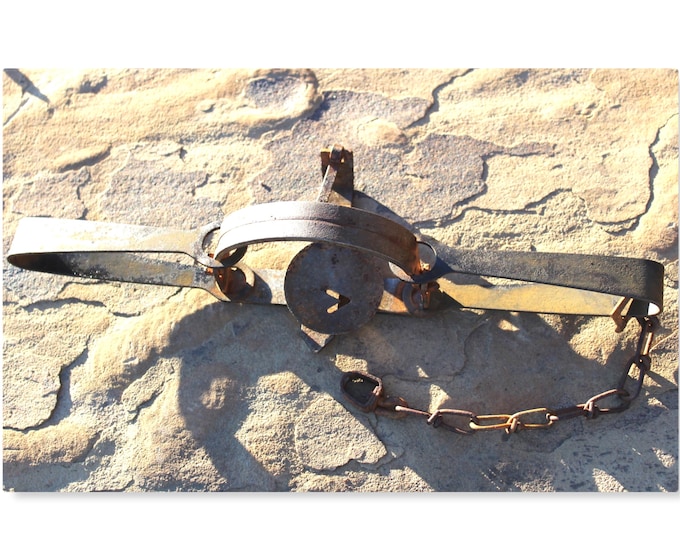 Antique Victor 3 Double Long Spring Animal Trap, Fur Trapper