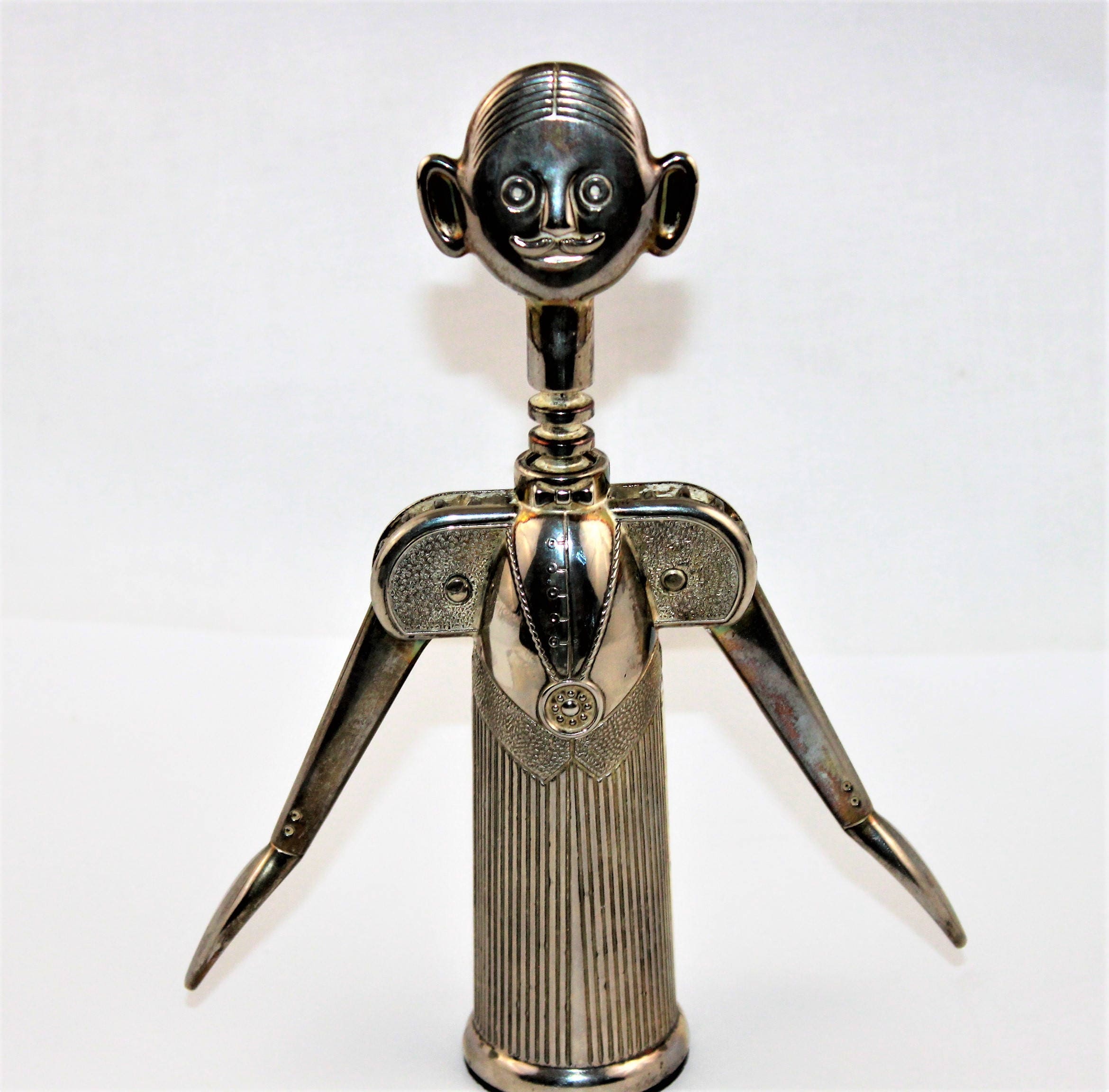 Vintage Italian Sommelier Waiter Corkscrew Silver Plated, American 