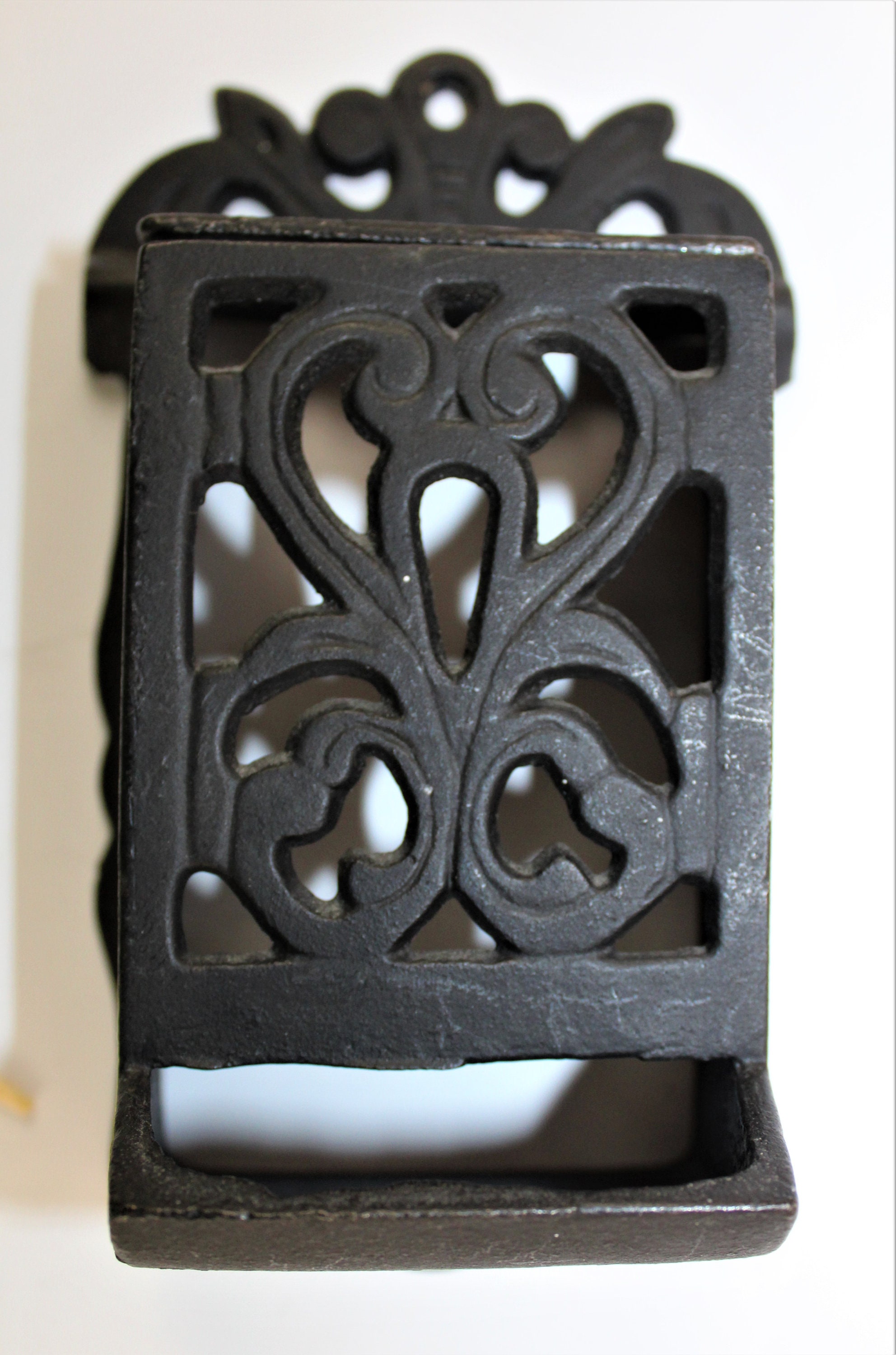 Vintage Cast Iron Match Holder Wall Mount Style