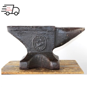 Vintage 50-pound Vulcan Blacksmith Anvil - Antique American-Made Metal Forging Tool for Farriers