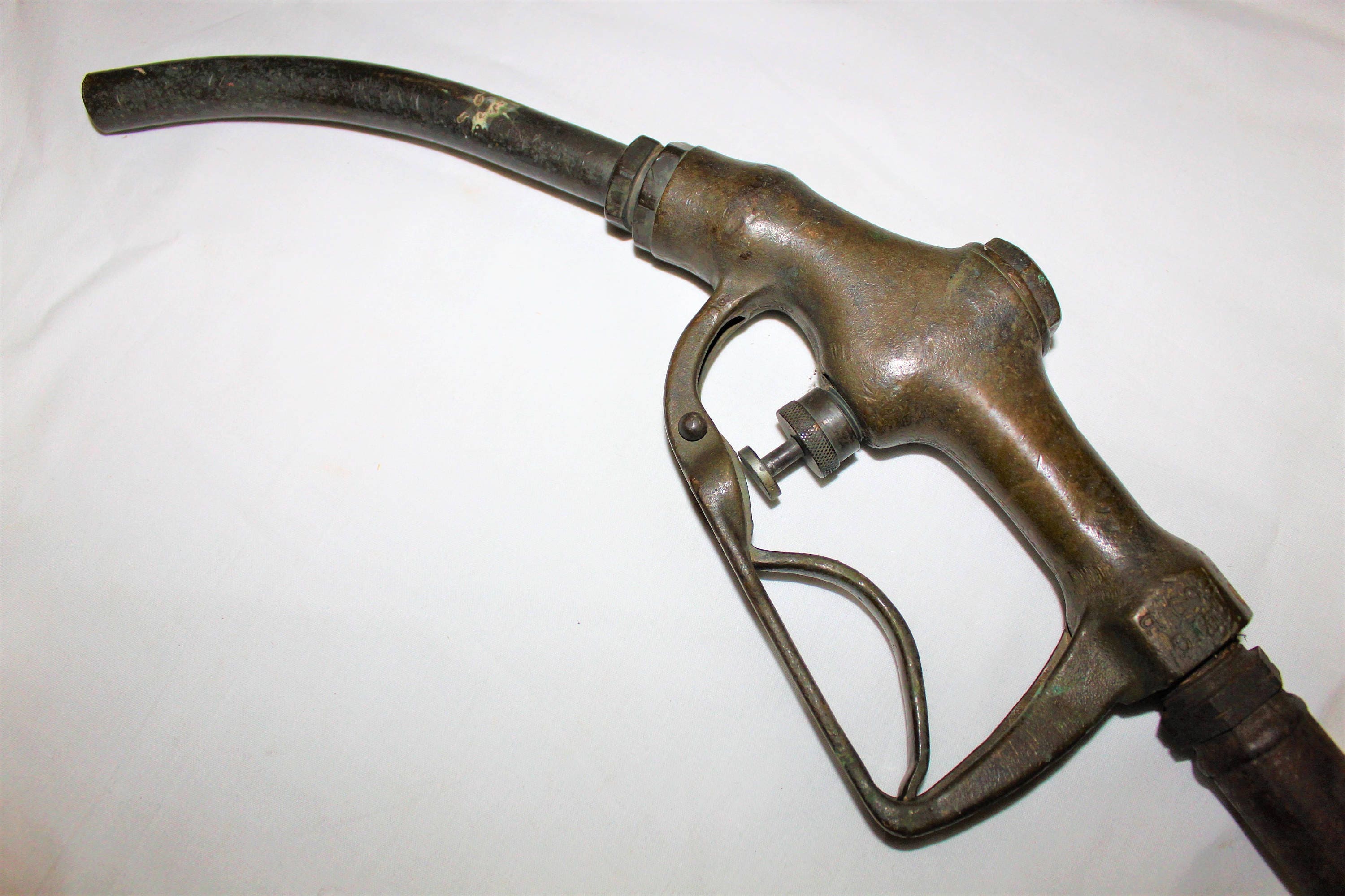 Vintage Gas Pump Nozzle, Buckeye Brass Handle, Gas Pump Nozzle, FIG. 800-B,  1940s, Industrial Brass Handle