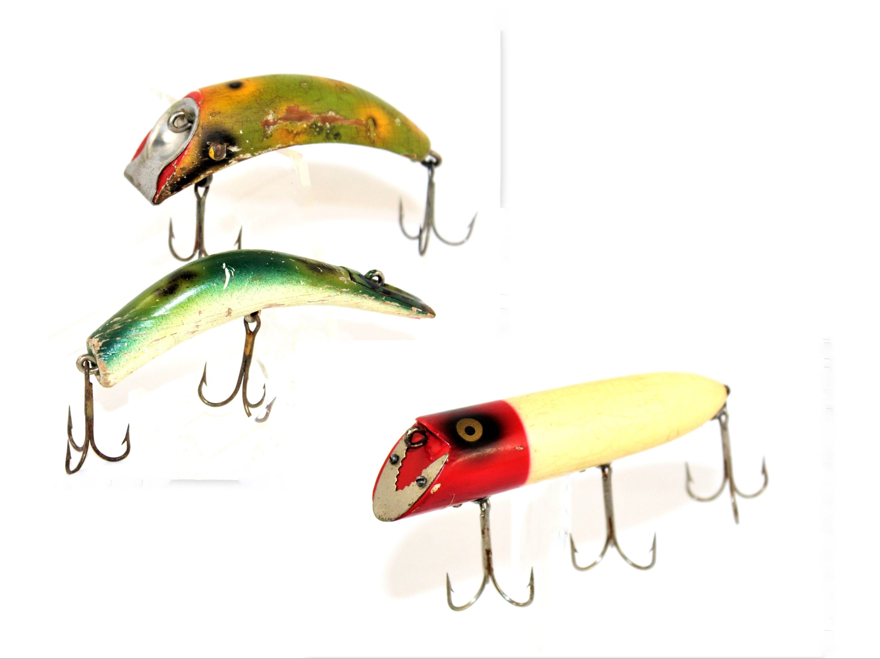 Antique wooden fishing lures