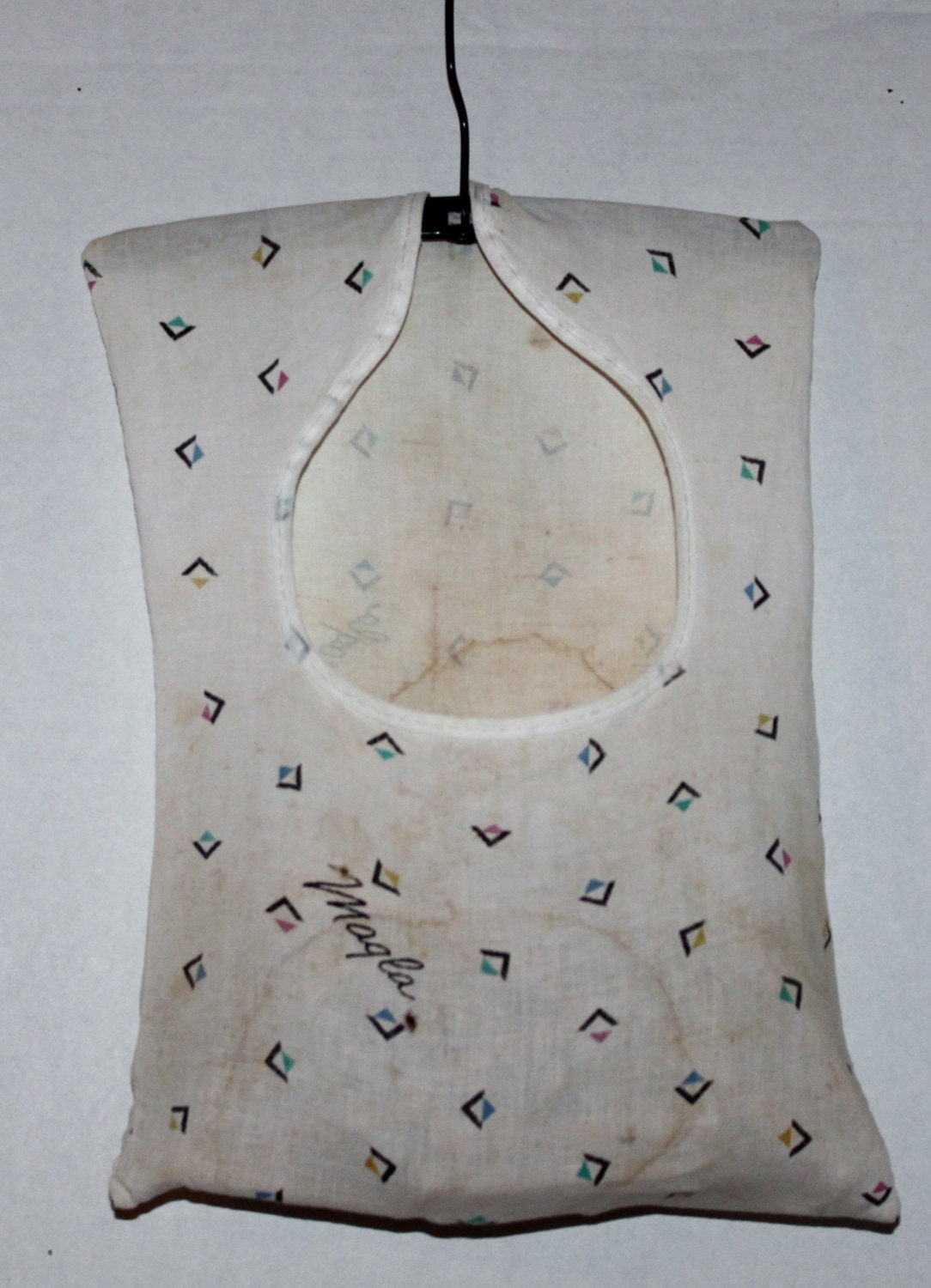 Vintage Handmade Clothes Pin Holder with 55 vintage clothes Pins