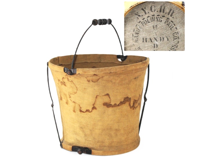 Antique New York City Railroad Folding Water Pail