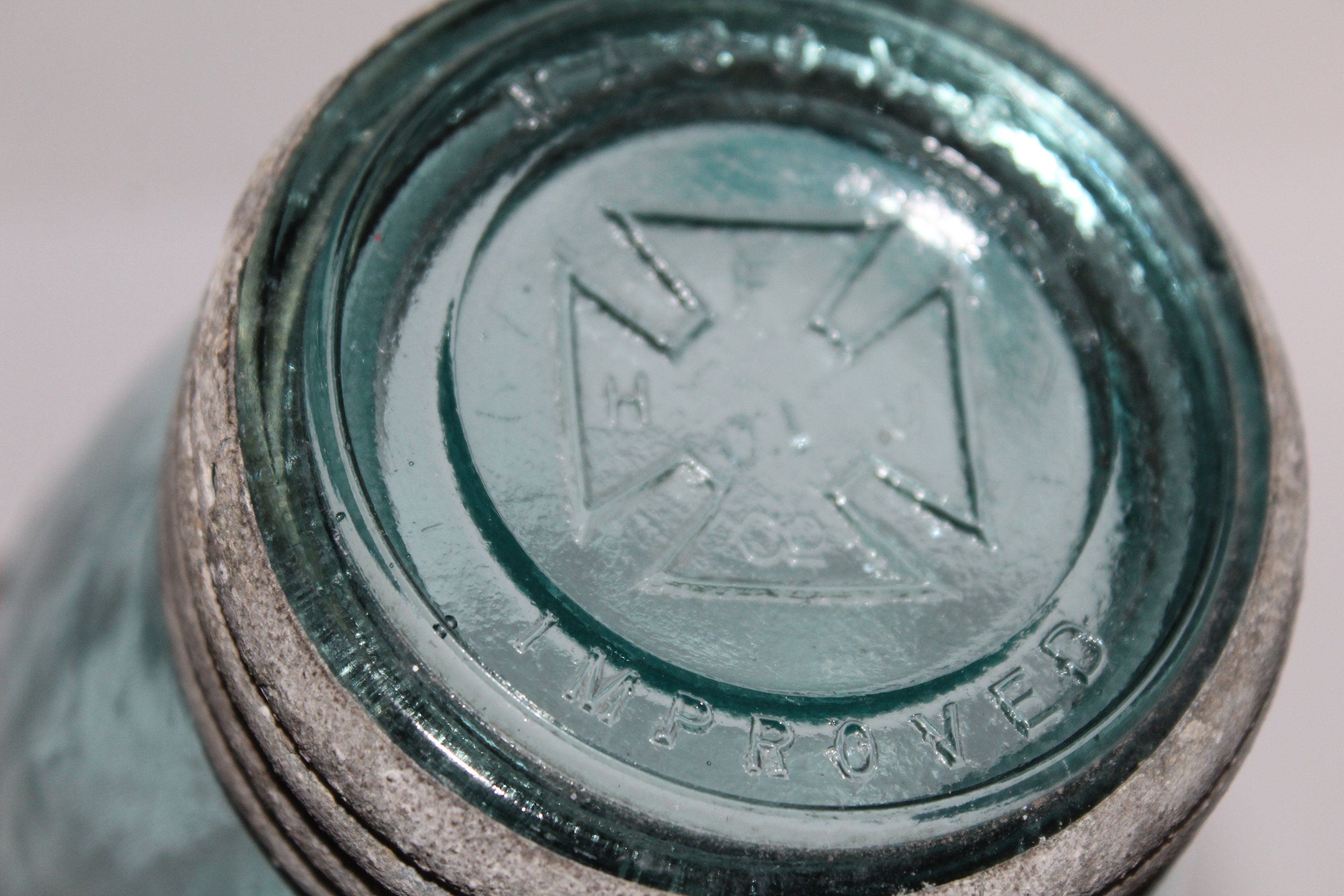 Antique Fruit Jar / Masons Improved Fruit Jar / Half Gallon Jar