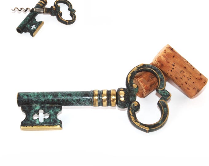 Vintage Italian Key Corkscrew, Wine Bottle Opener
