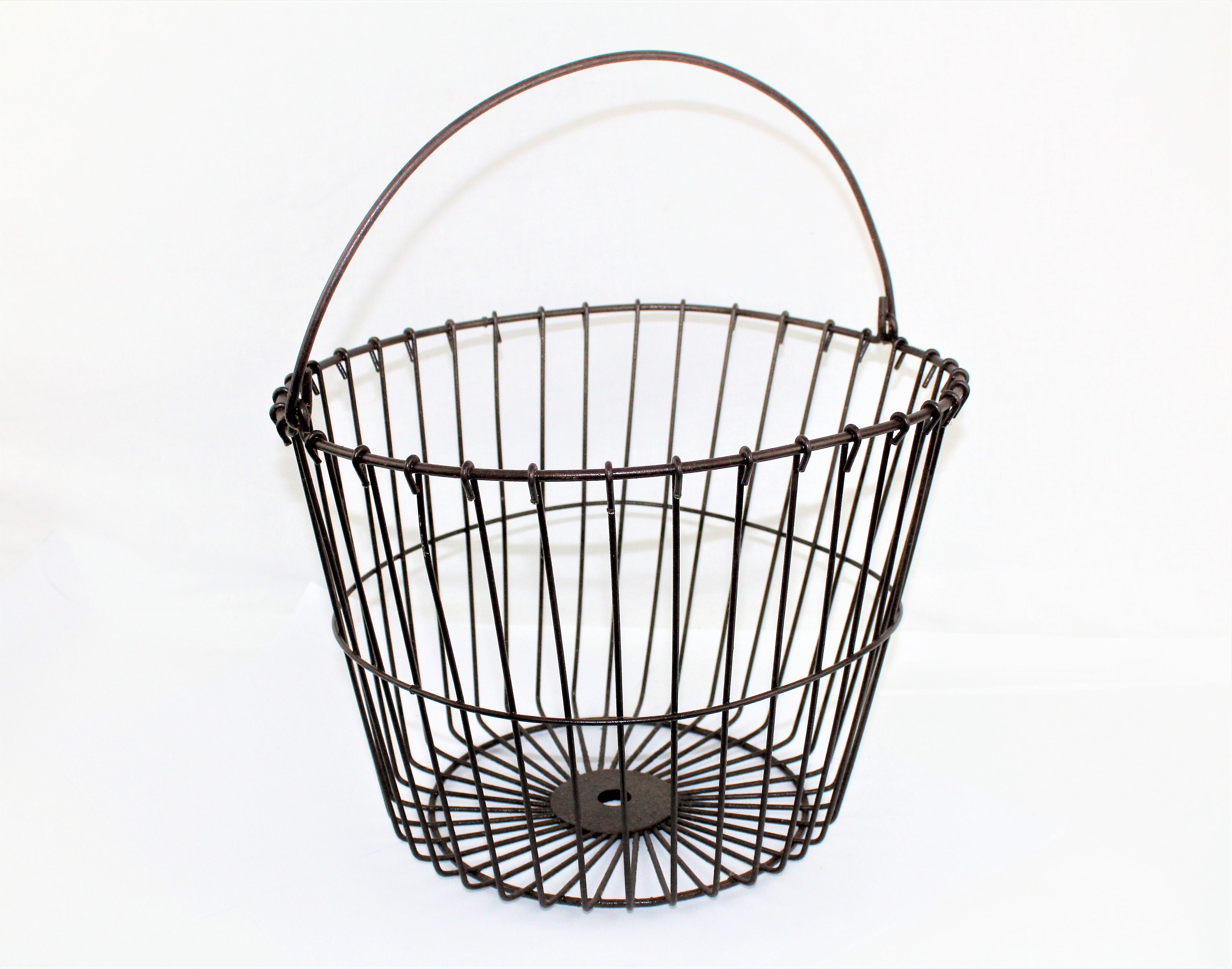 Vintage Farm Basket / Wire Basket / Egg Gathering Basket / Rustic Wire
