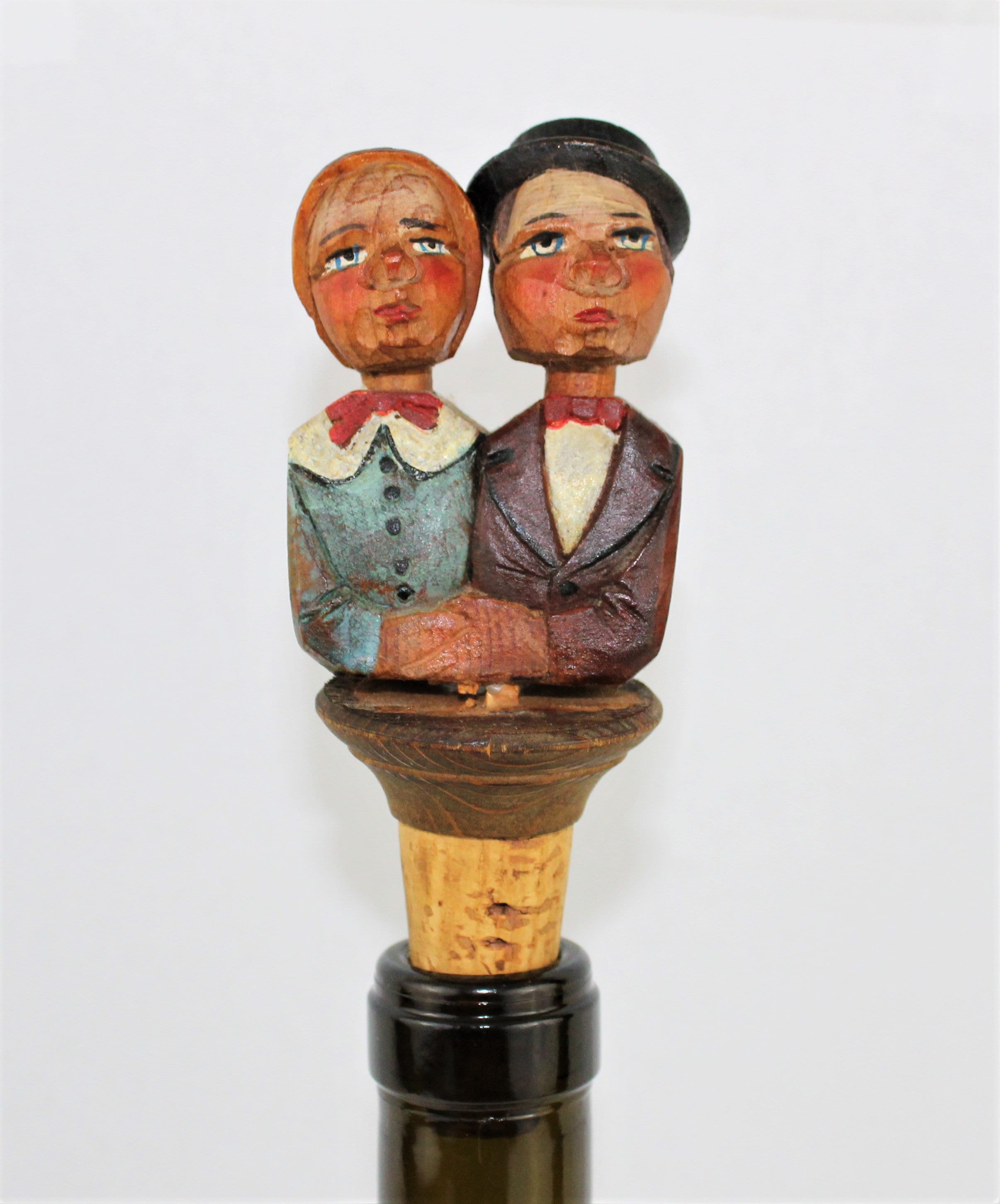 Vintage Barware, ANRI, The Kissing Couple, Wine Bottle Stopper, ANRI