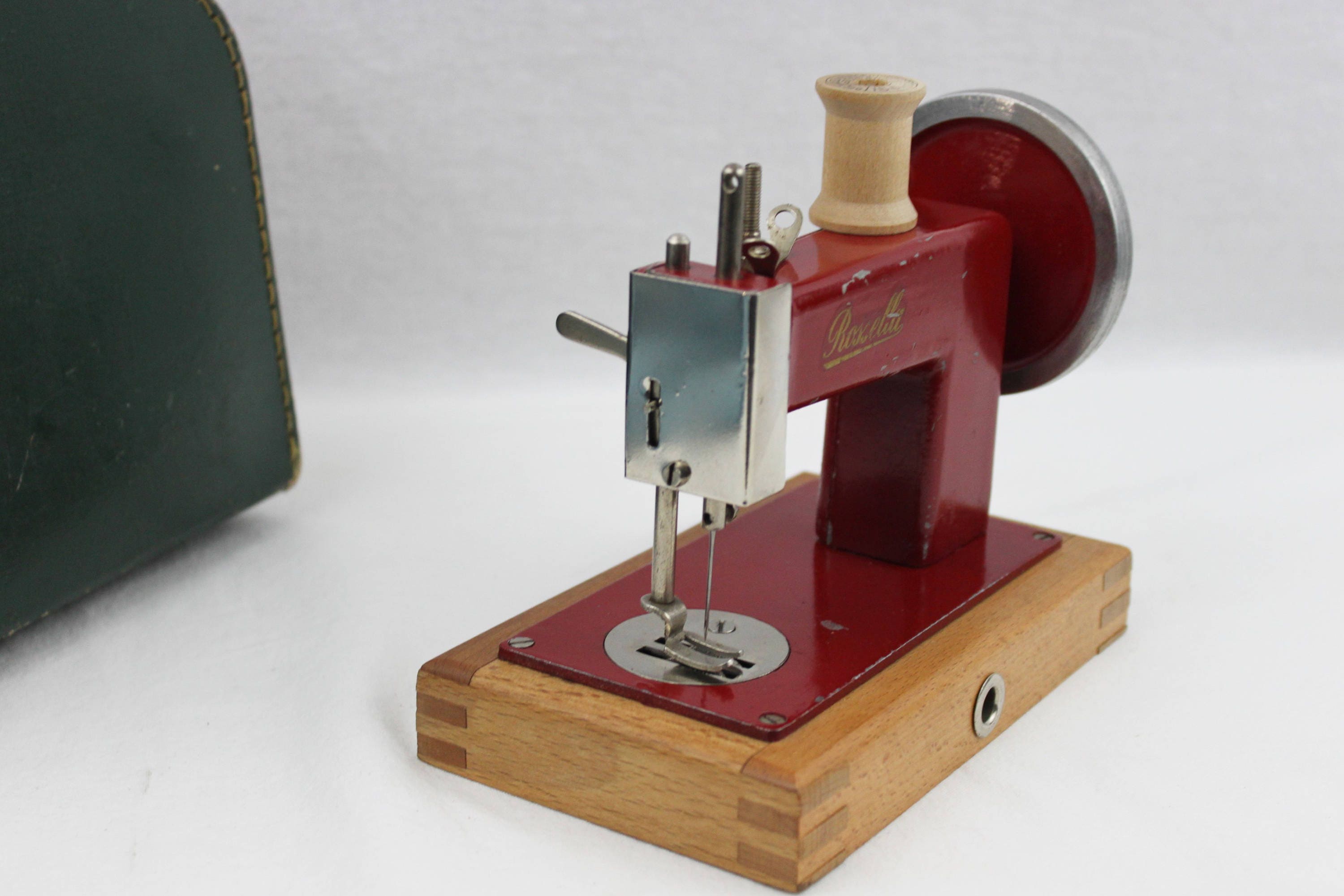 Antique Rossella Miniature Sewing Machine, Toy Sewing Machine