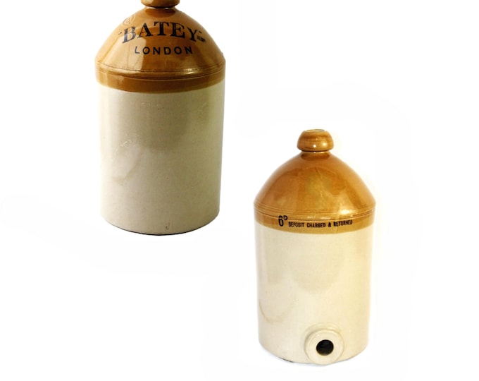 1930s One-Gallon Growler, Stoneware Growler, Batey Ginger Beer