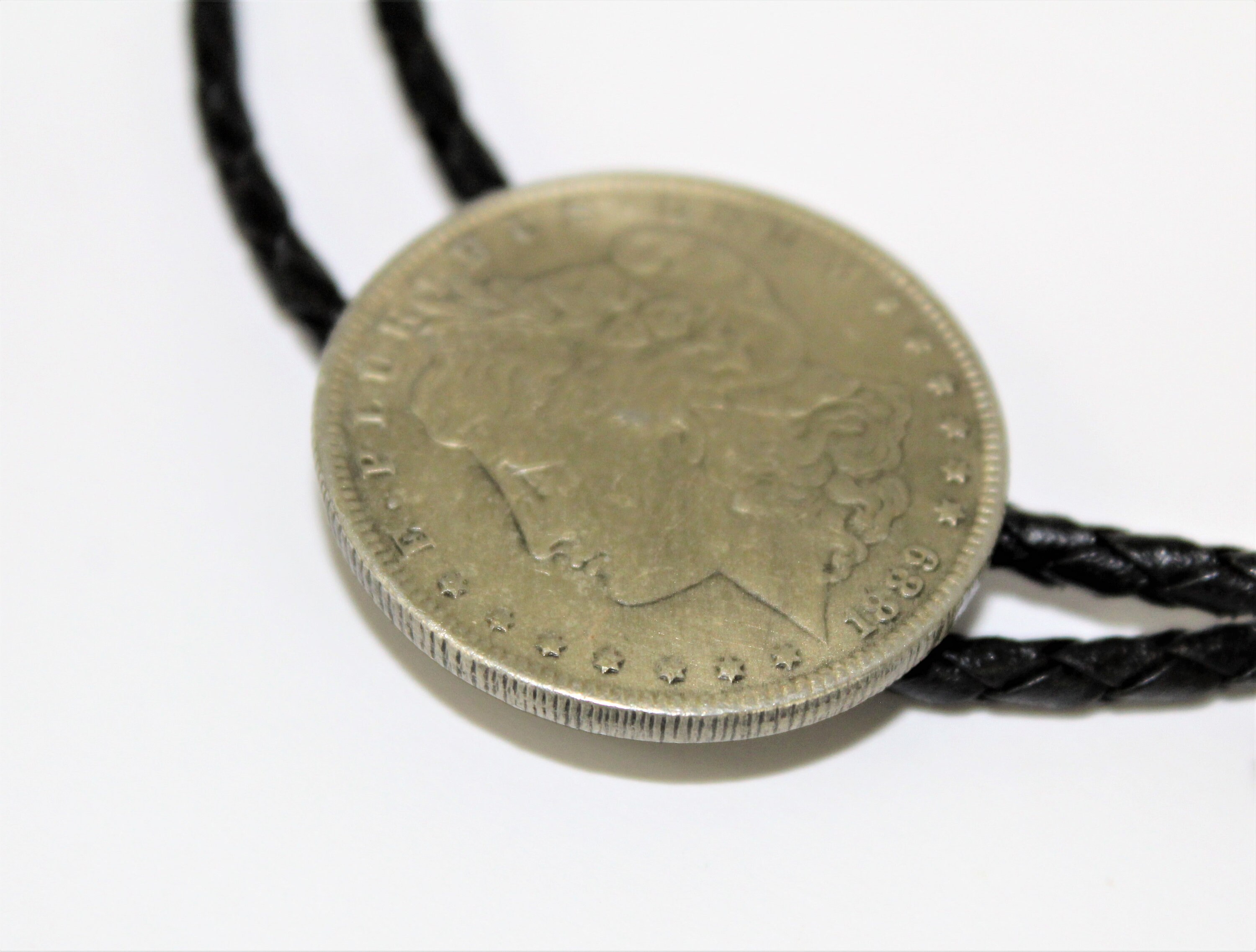 Vintage Bolo Tie / Lady Liberty Sliver Dollar / Bolo Tie