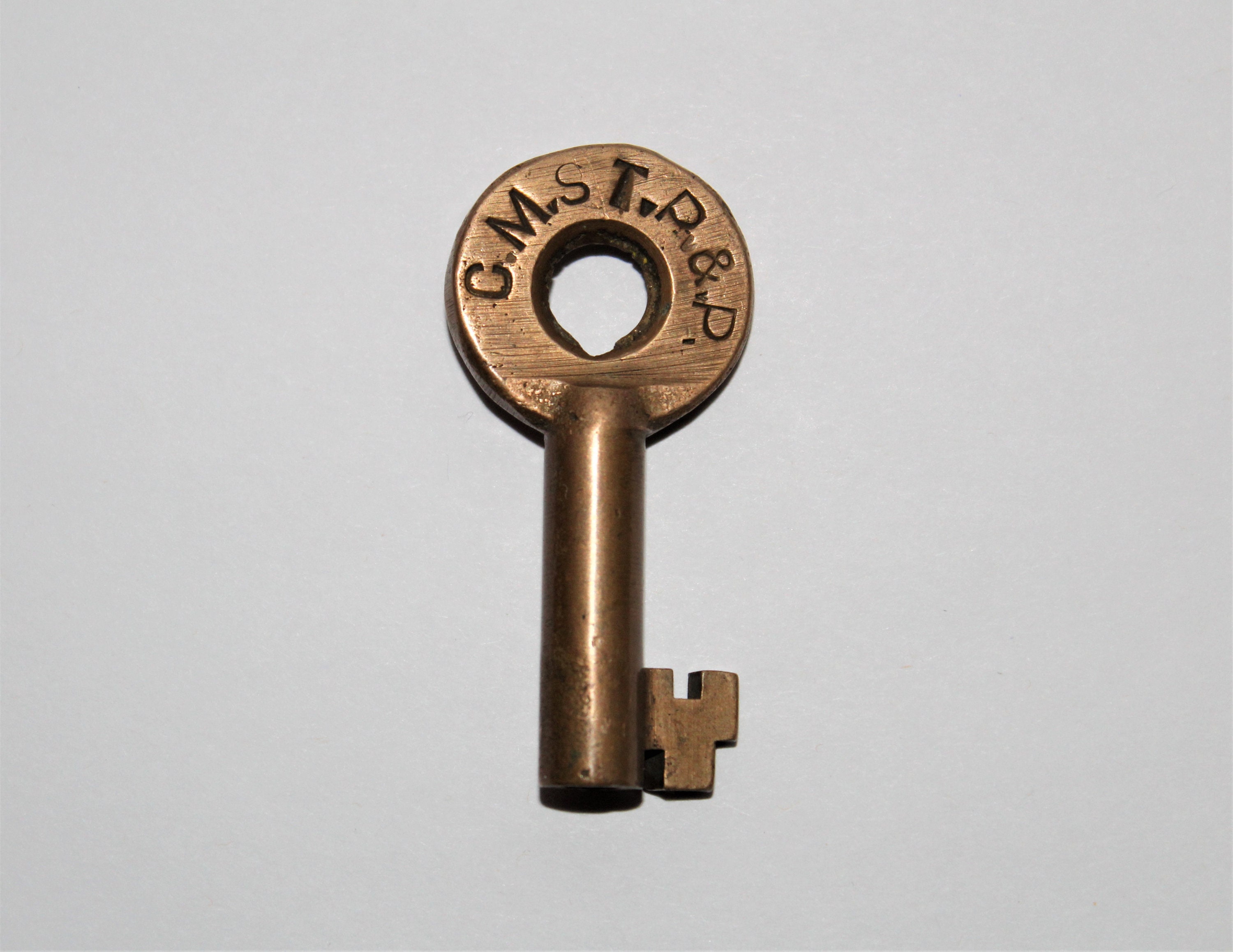 Antique Adlake Brass Barrel Key, C.M.ST.P & P Chicago, Milwaukee, St