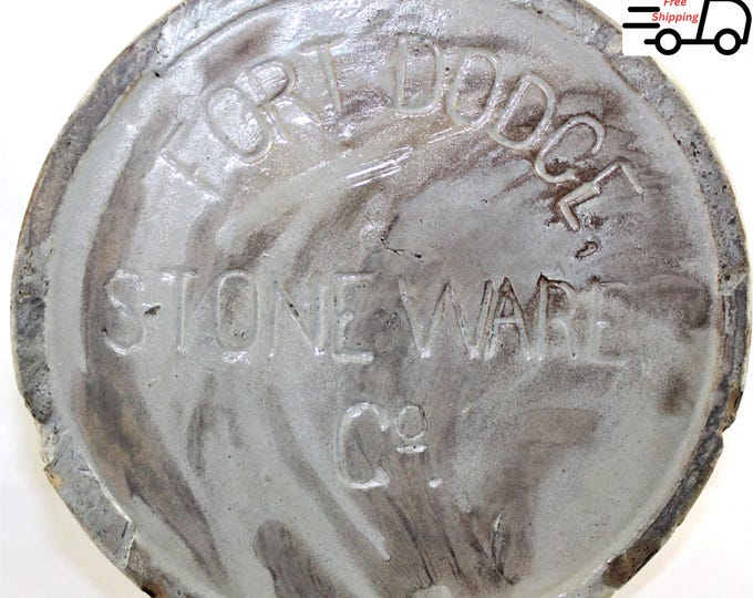 Antique 1890s Fort Dodge Stoneware Company, Stoneware 2-gallon Jug