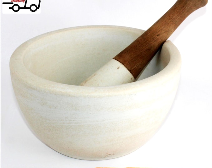 Thomas Maddock and Sons Co. Mortar and Pestle No. 7, Large Apothecary Mortar and Pestle