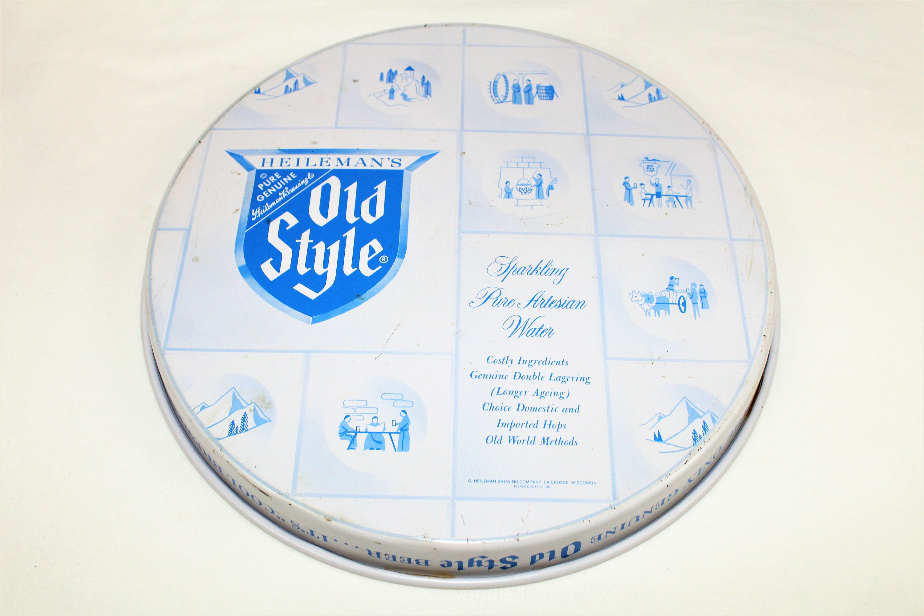 1960s Beer Trays / Heilemans Old Style Beer / Serving Trays / Vintage Breweriana