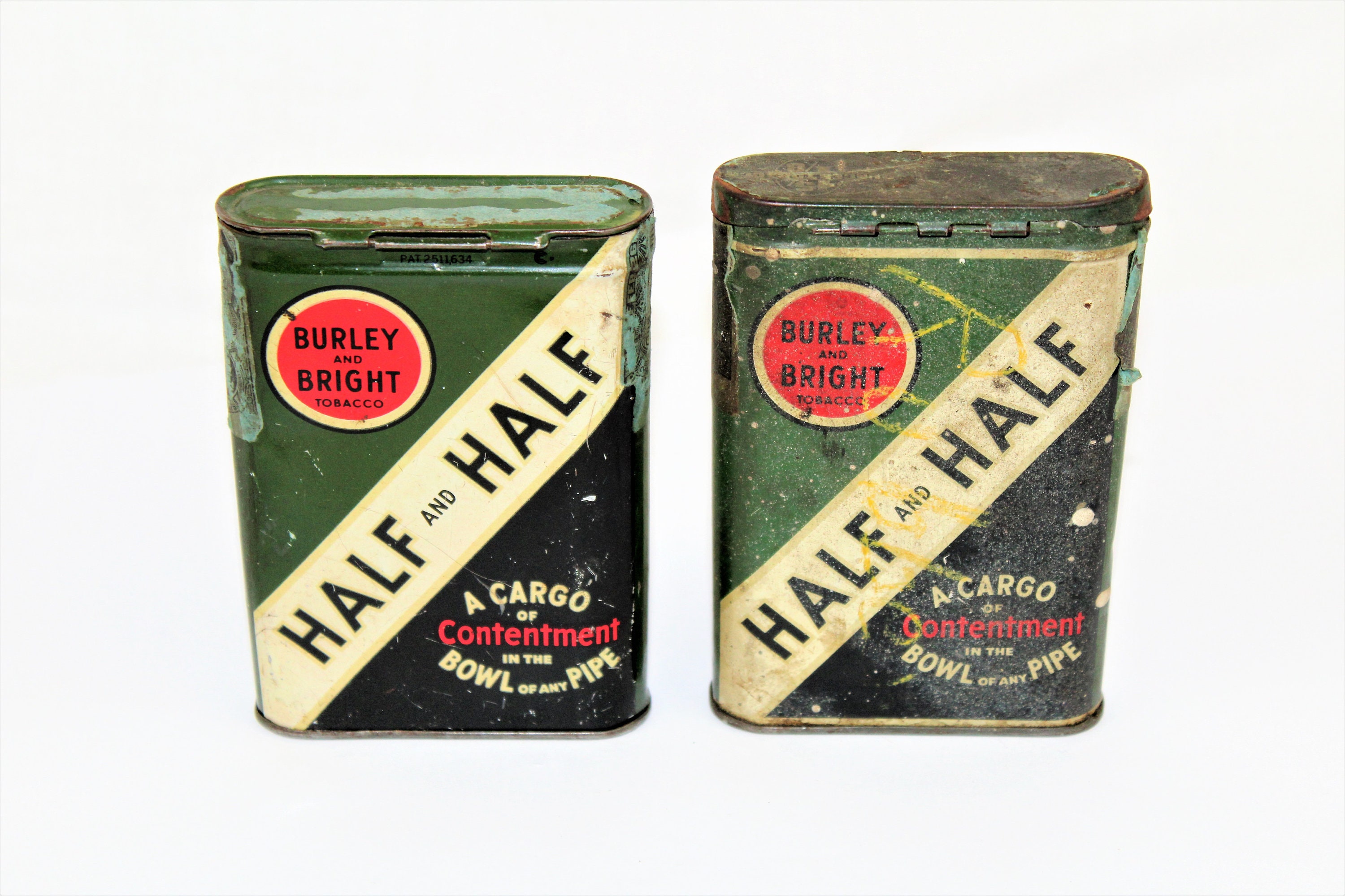 Vintage Tobacciana / Half and Half Tobacco Tins / Collectible Tins