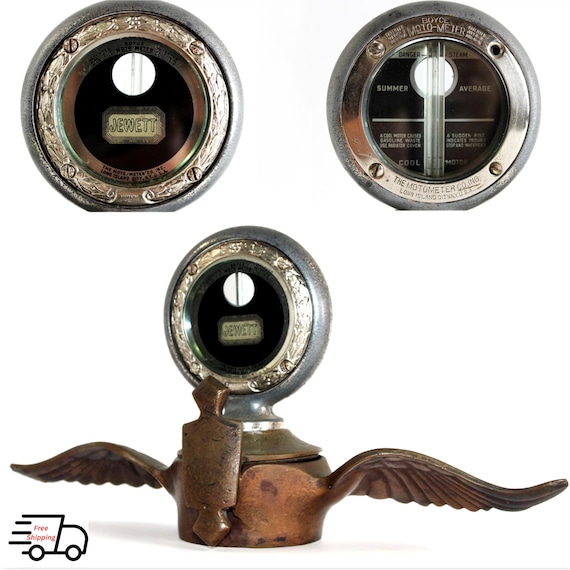 Antique Boyce Moto-meter Temperature Gauge for Jewett Automobiles