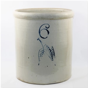 Antique 1890s Union Stoneware Company Six Gallon Crock, Red Wing Pottery