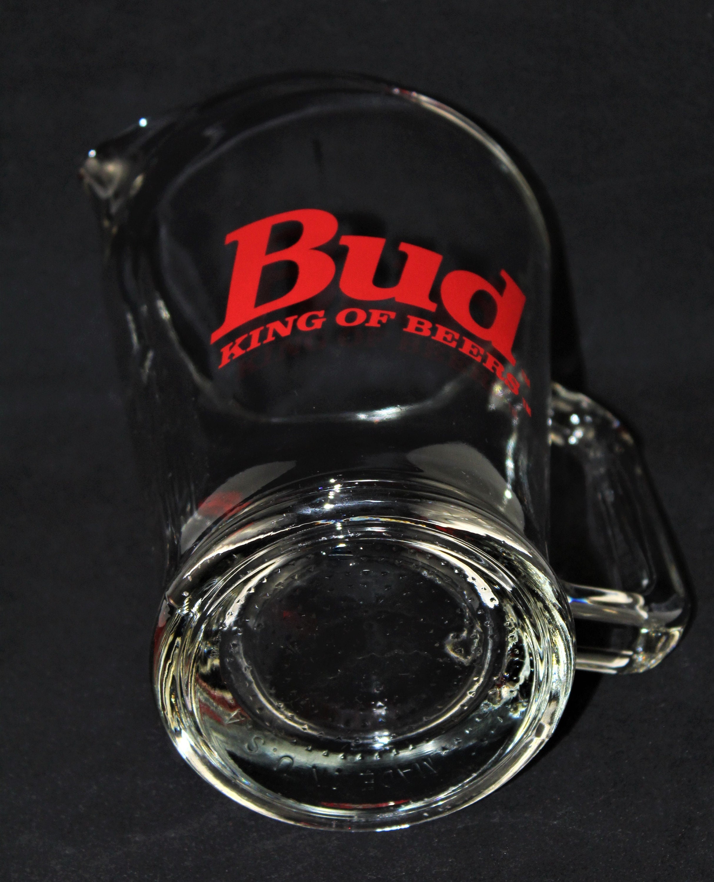 Budweiser Bowtie Nucleated 60oz Glass Pitcher