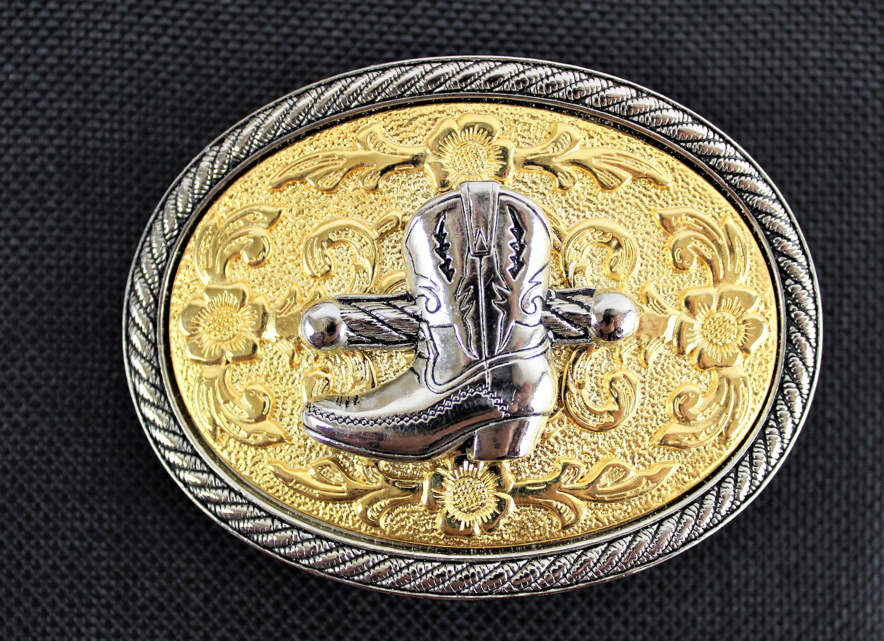 Vintage Western Belt Buckle, Cowboy Boot Belt Buckle