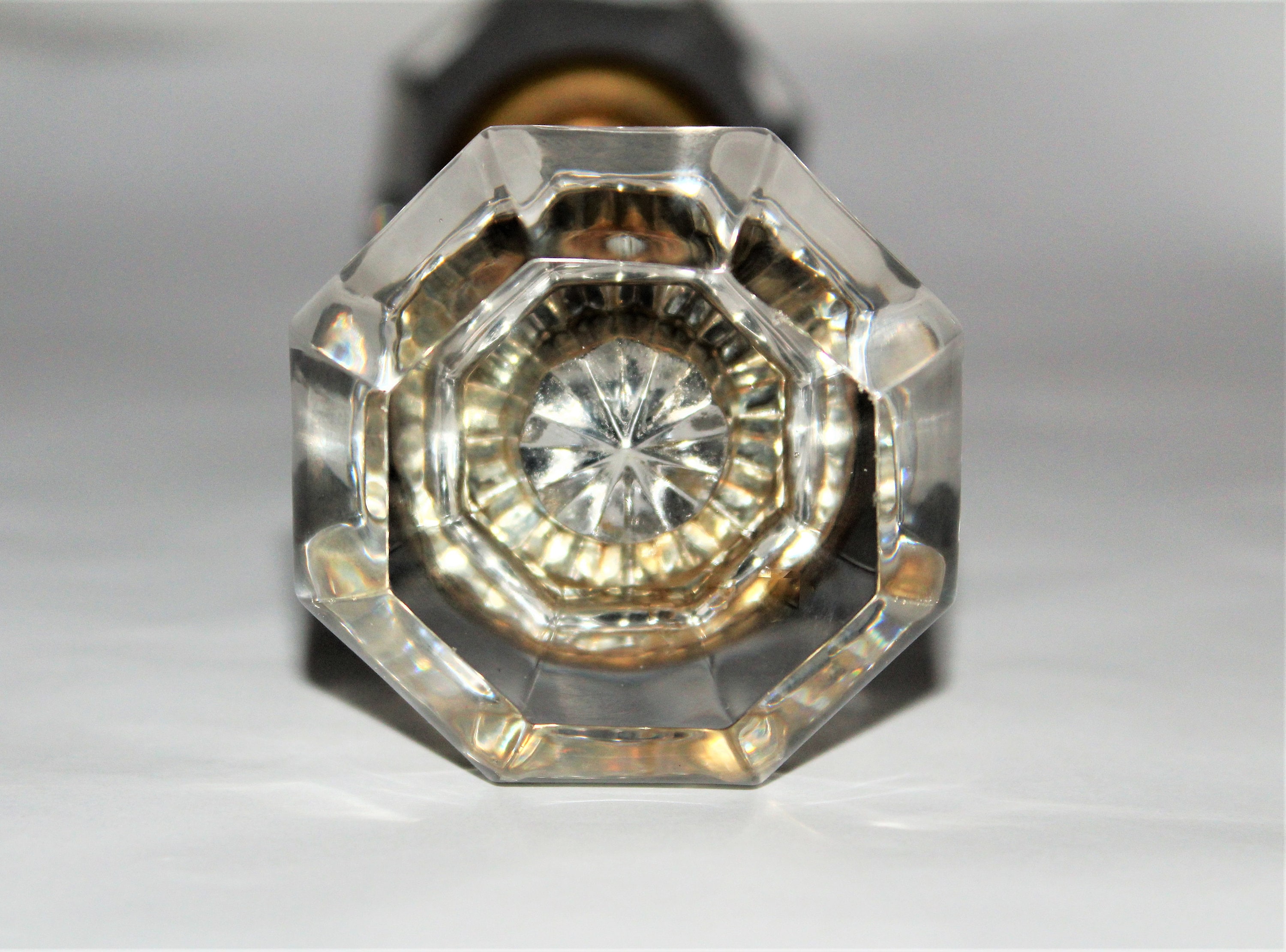 Antique Octagon Crystal Glass Door Knobs with Star Bullet Centers