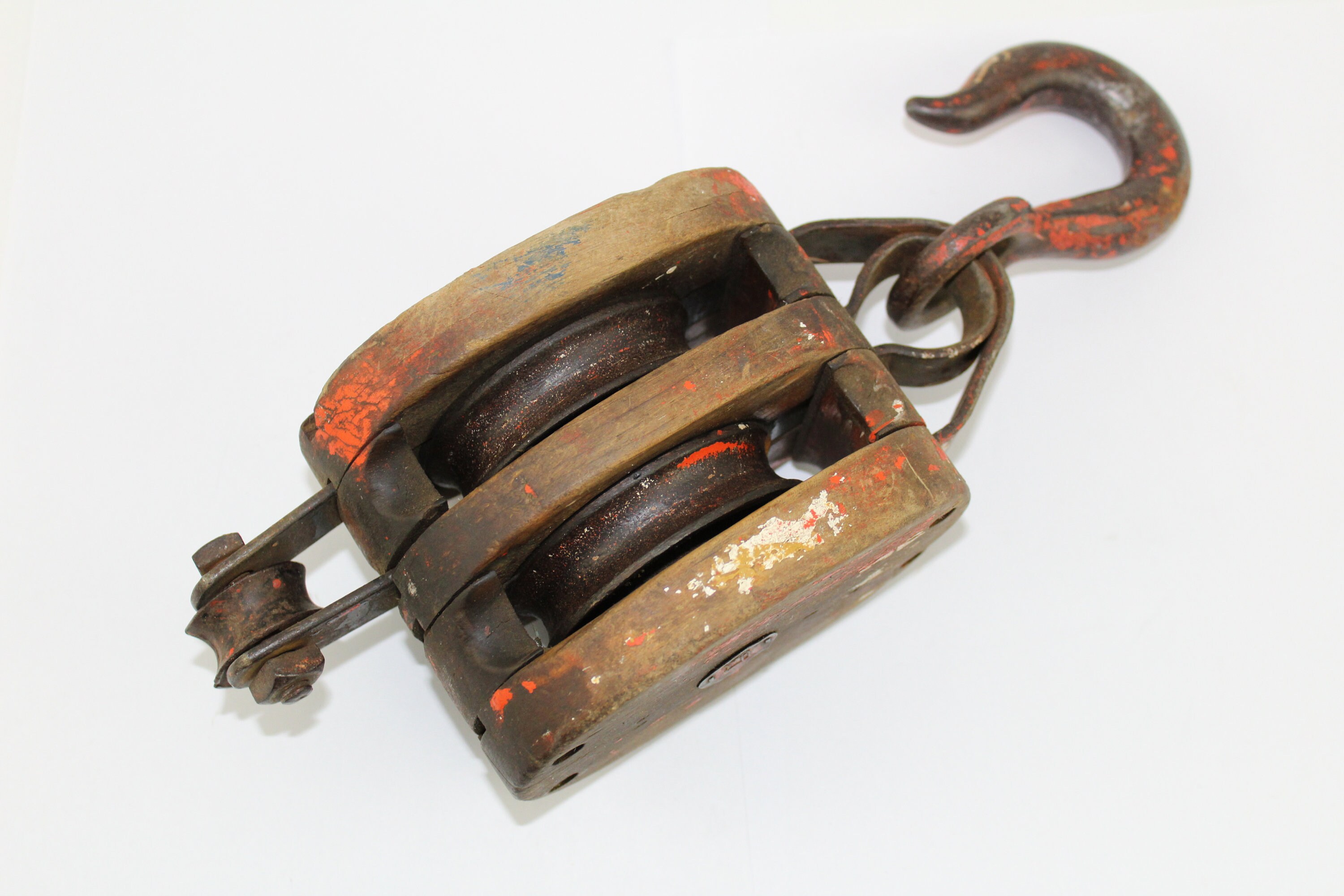 Vintage Pulley Two Wheel Block Pulley Farmhouse Decor