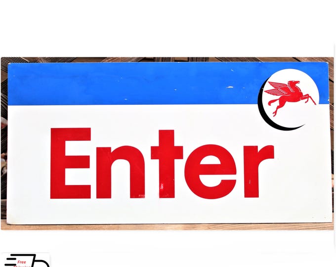 Original Two-Sided Mobil Pegasus Entrance Sign