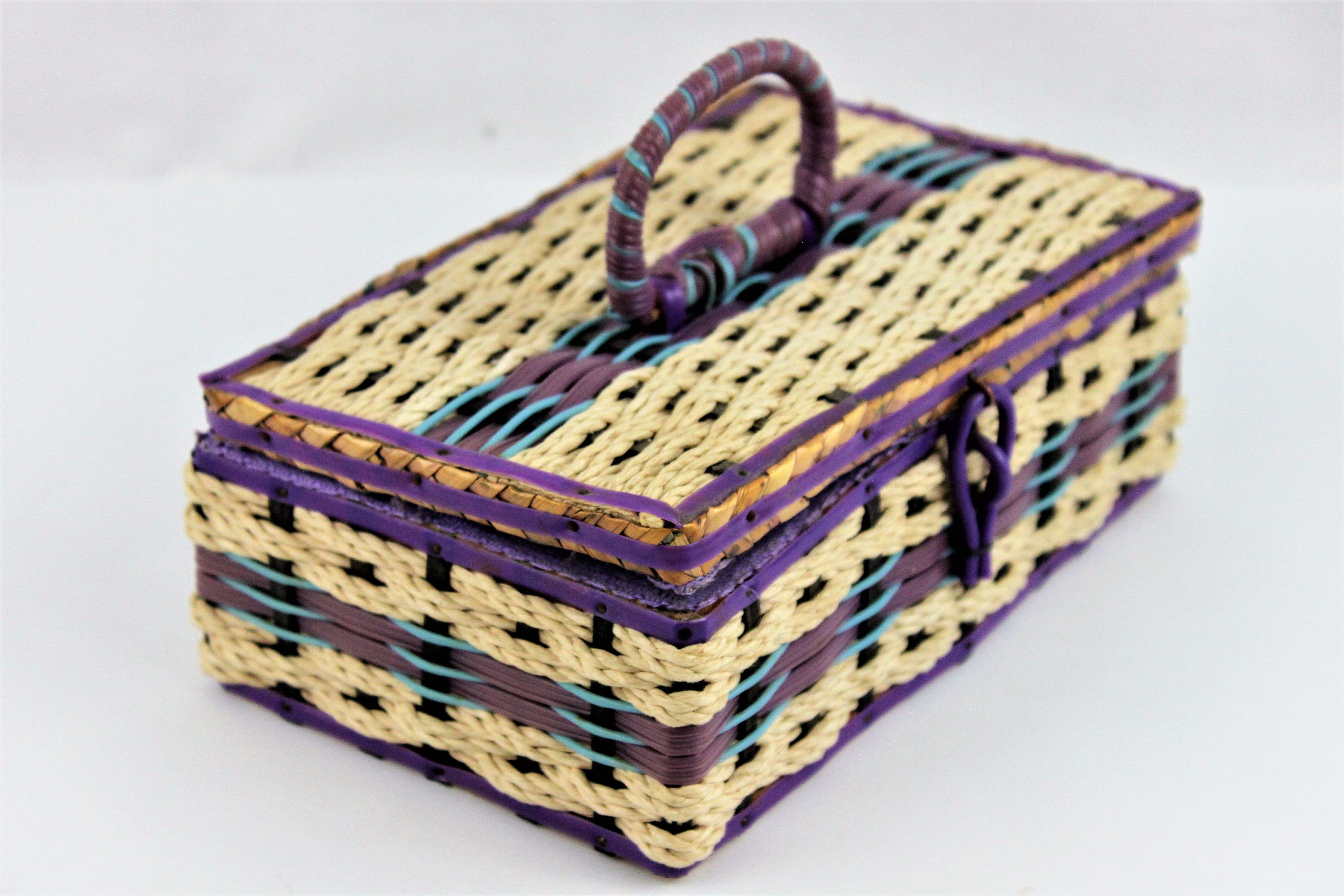 Vintage 1960s DRITZ Purple Sewing Basket