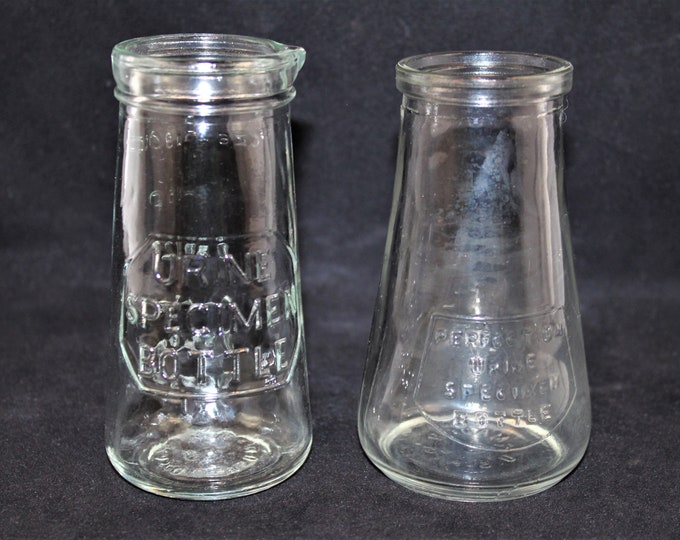 Vintage Glass Urine Specimen Bottles Etsy