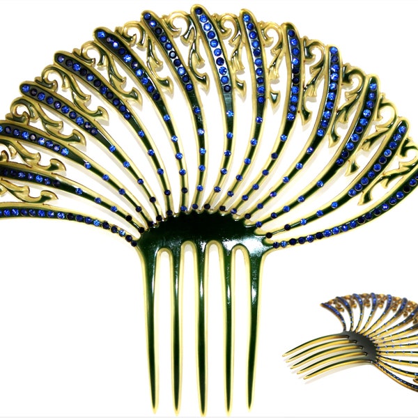 Antique 1920s Spanish Hair Comb, Celluloid Hair Comb