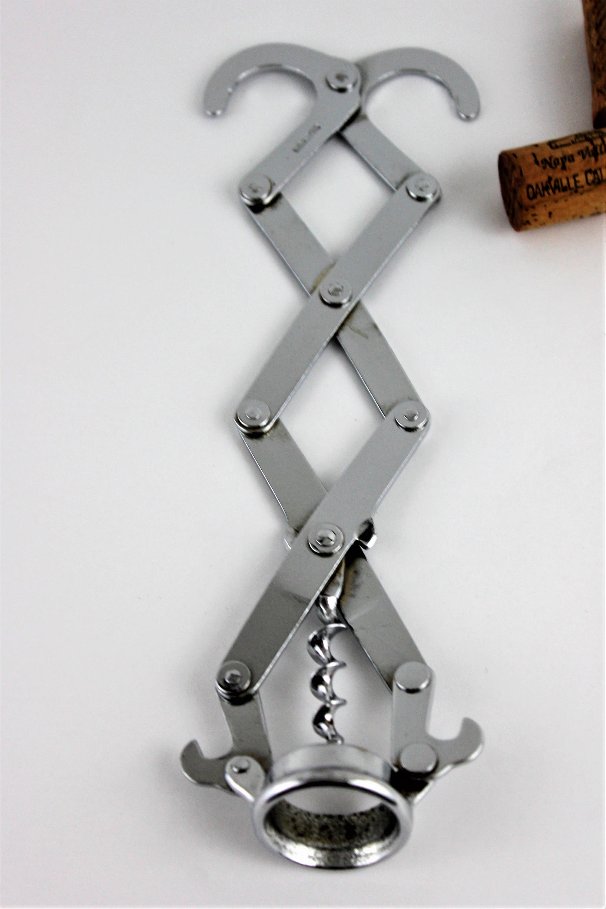 Vintage French Concertina Style Corkscrew, Wine Opener