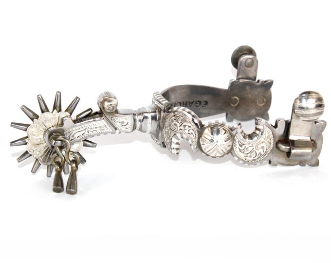 Eduardo Garcia Single Silver Overlay Spur