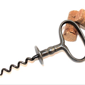 Antique Corkscrew, Cellarman&#39;s Straight Pull with Button Corkscrew