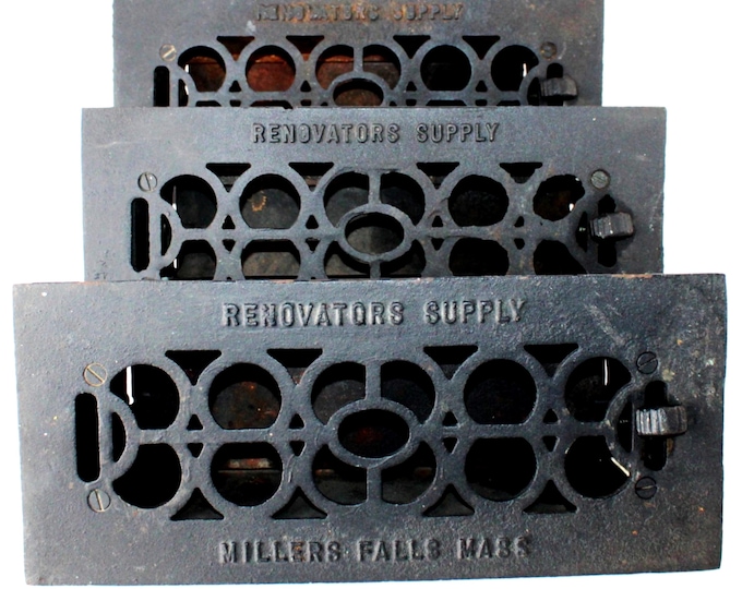 Vintage Cast Iron Floor Grates Victorian Home Heat Vent Register by Renovators Supply